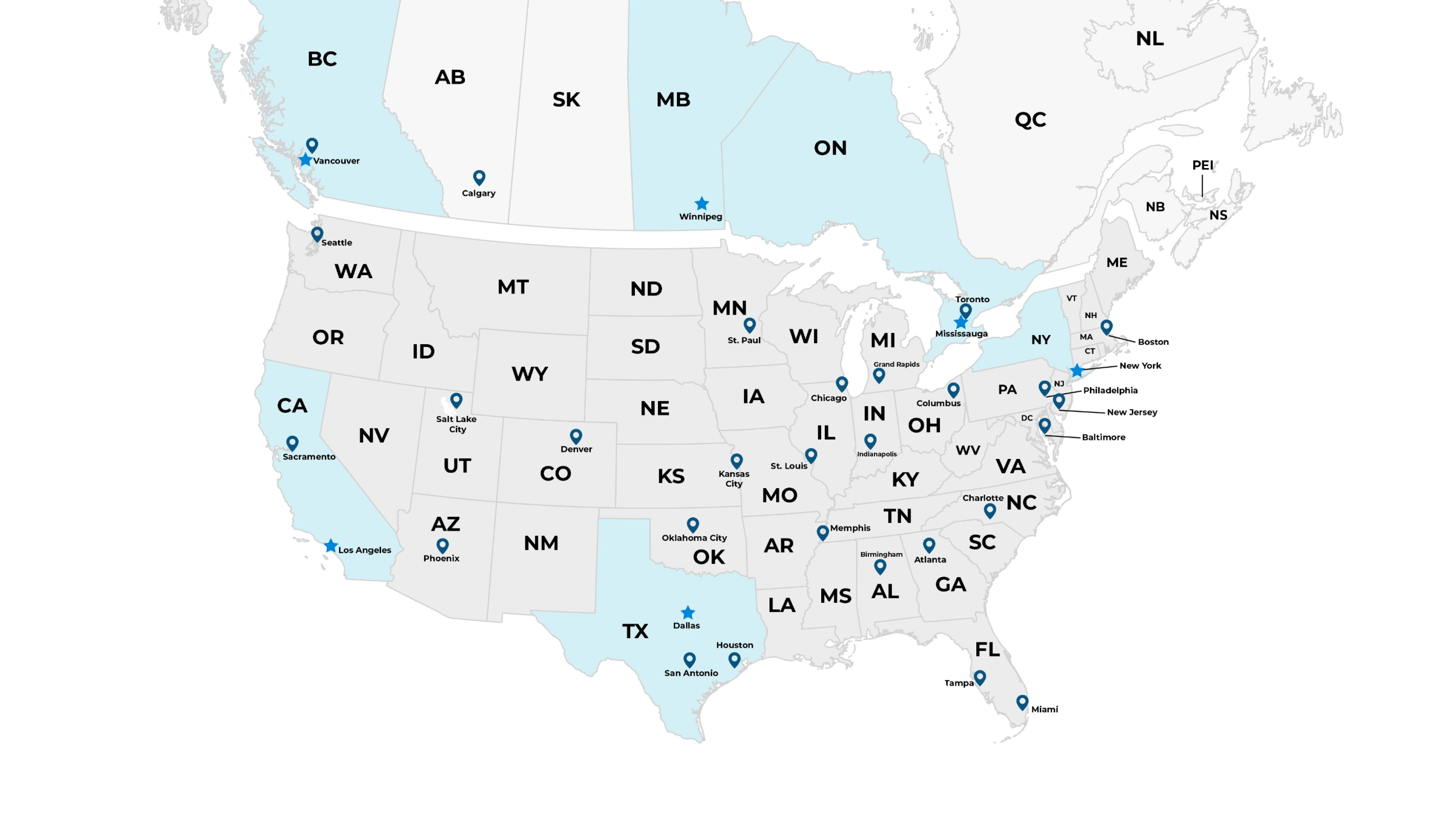 warehouses map